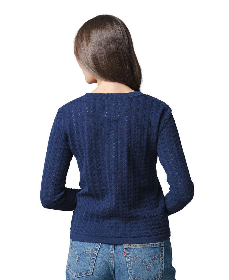 Women's Organic Cotton Pointelle Cardigan