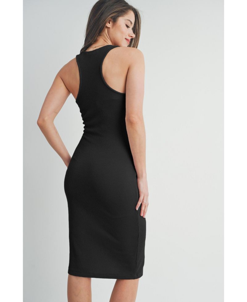 Women's Ribbed Sleeveless Bodycon Tank Dress