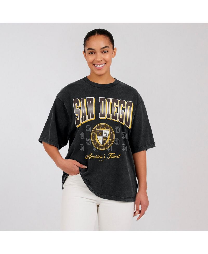 Women's Black San Diego Padres Oversized Boyfriend T-Shirt