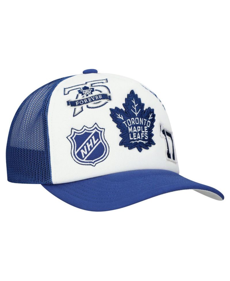 Men's White/Blue Toronto Maple Leaf's Gridlock Trucker Adjustable Hat