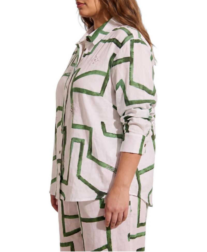 Plus Size Dawn Linen Hi Low Tunic