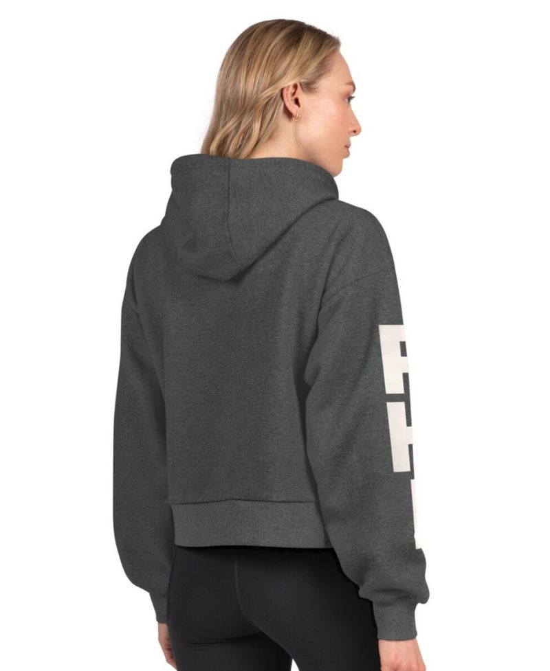 Women's Heather Charcoal Philadelphia Flyers Star Player Cropped Fleece Hoodie