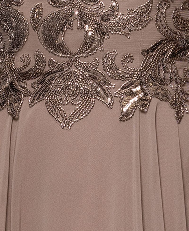 petite Boat Neck Beaded Dress