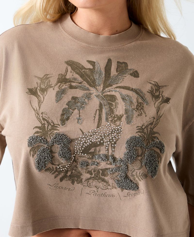 Women's Jungle Resort Cropped Graphic T-Shirt