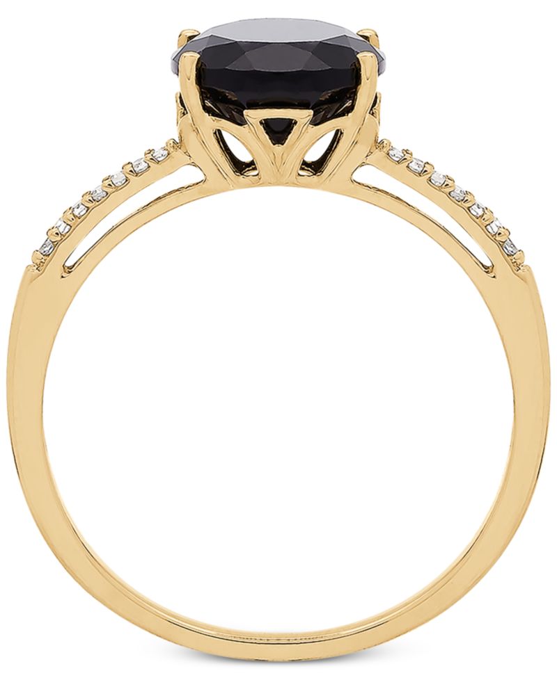 Onyx (10 x 8mm) & Diamond Accent Ring in 14k Gold
