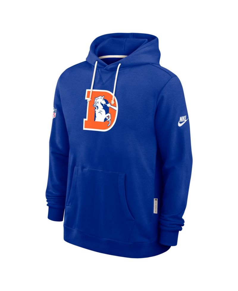 Men's Royal Denver Broncos Sideline Offensive Set Play Performance Pullover Hoodie