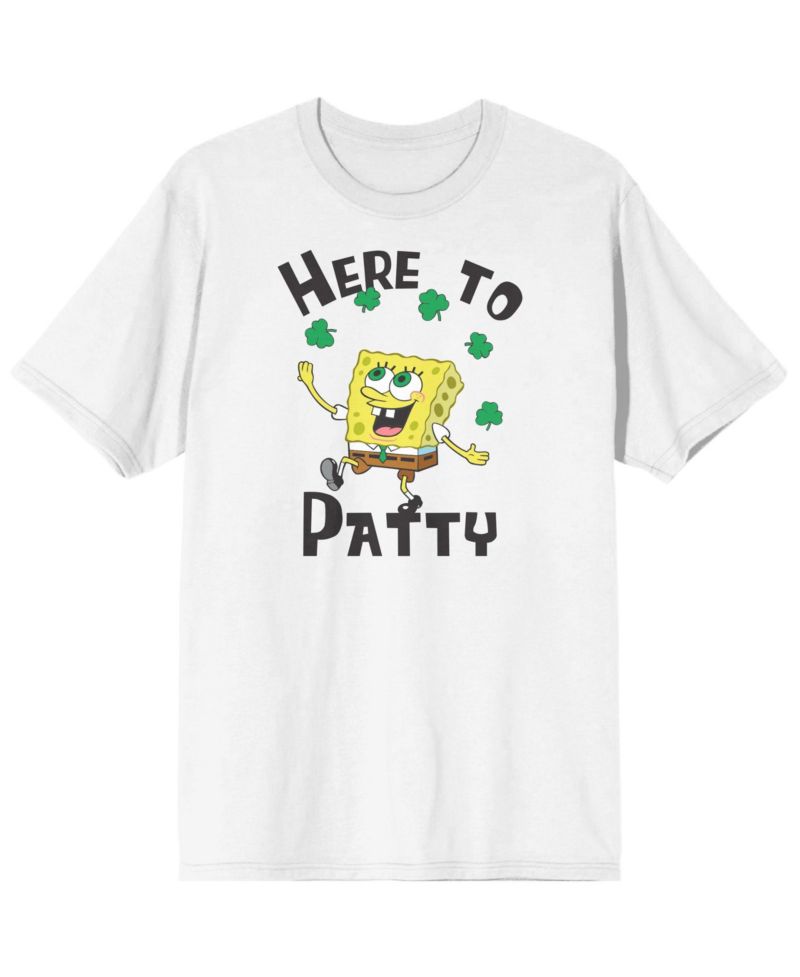 Big & Tall Cartoon Here to Patty White Graphic Tee