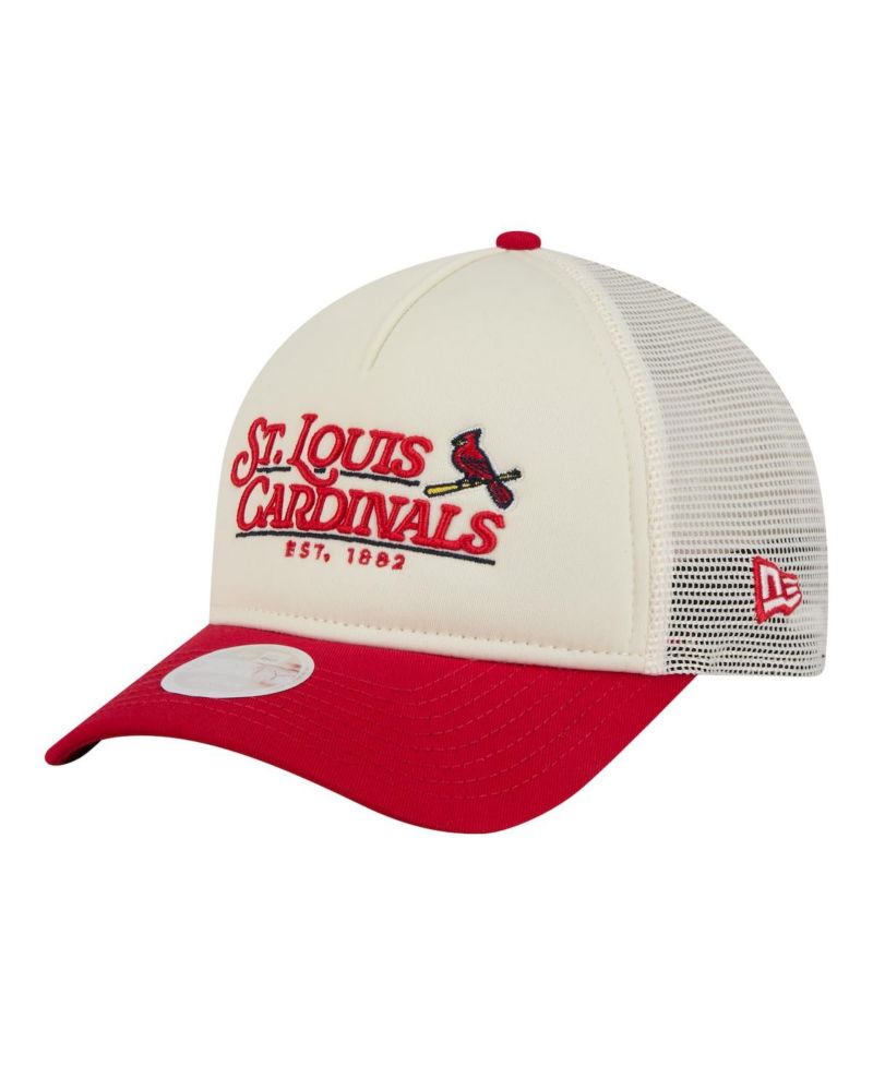 Women's Light Beige/Red St. Louis Cardinals Retro 9FORTY M-Crown A-Frame Trucker Adjustable Hat