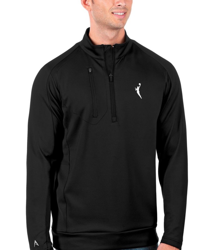 Men's Black WNBA Logowoman Generation Quarter-Zip Pullover Sweatshirt