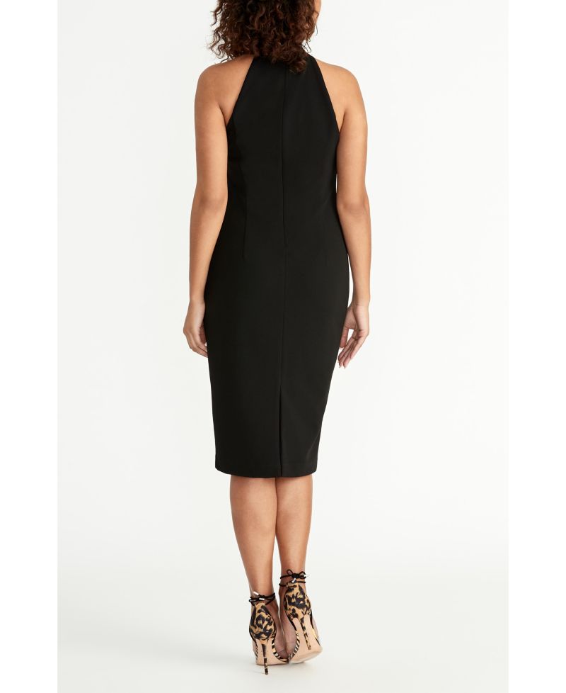 Sleeveless Halter Sheath Dress