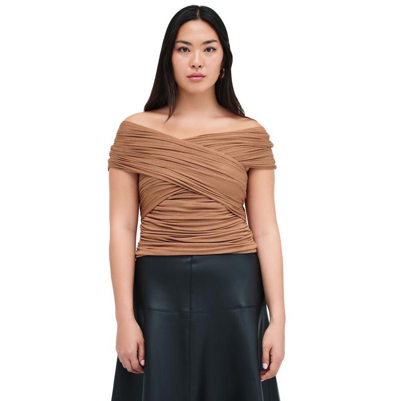 Women's Alyssa Sheer Jersey Convertible-Strap Fitted Top