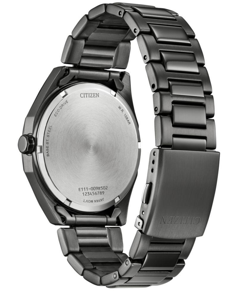Eco-Drive Men's Weekender Gray-Tone Stainless Steel Bracelet Watch 41mm