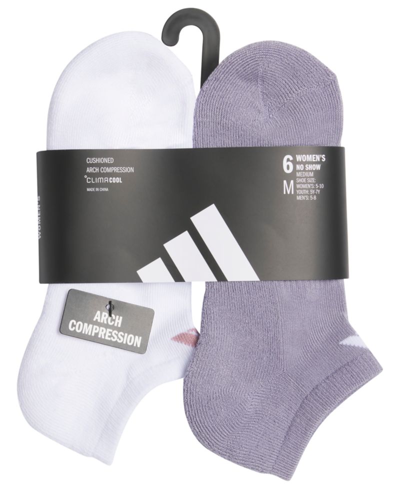 Women's No-Show Cushioned Socks, 6-Pack