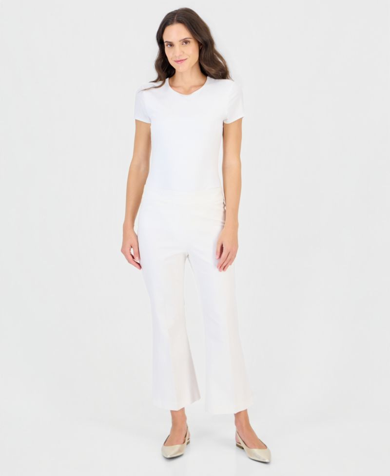 Petite Cropped Kick Flare Pull-On Pants