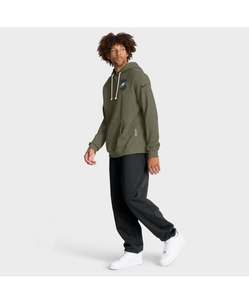 Men's Olive Philadelphia Eagles 2025 Salute to Service Sideline Standard Issue Dri-FIT Hoodie