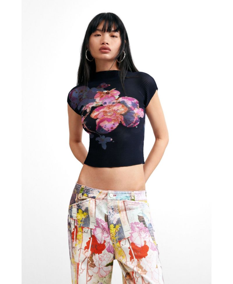 Women's Printed High Neck Blouse