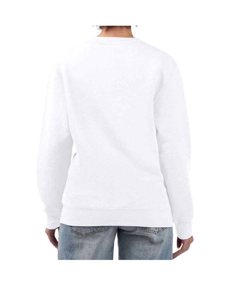 Women's White Chicago Cubs Baseball Girls Fleece Pullover Sweatshirt