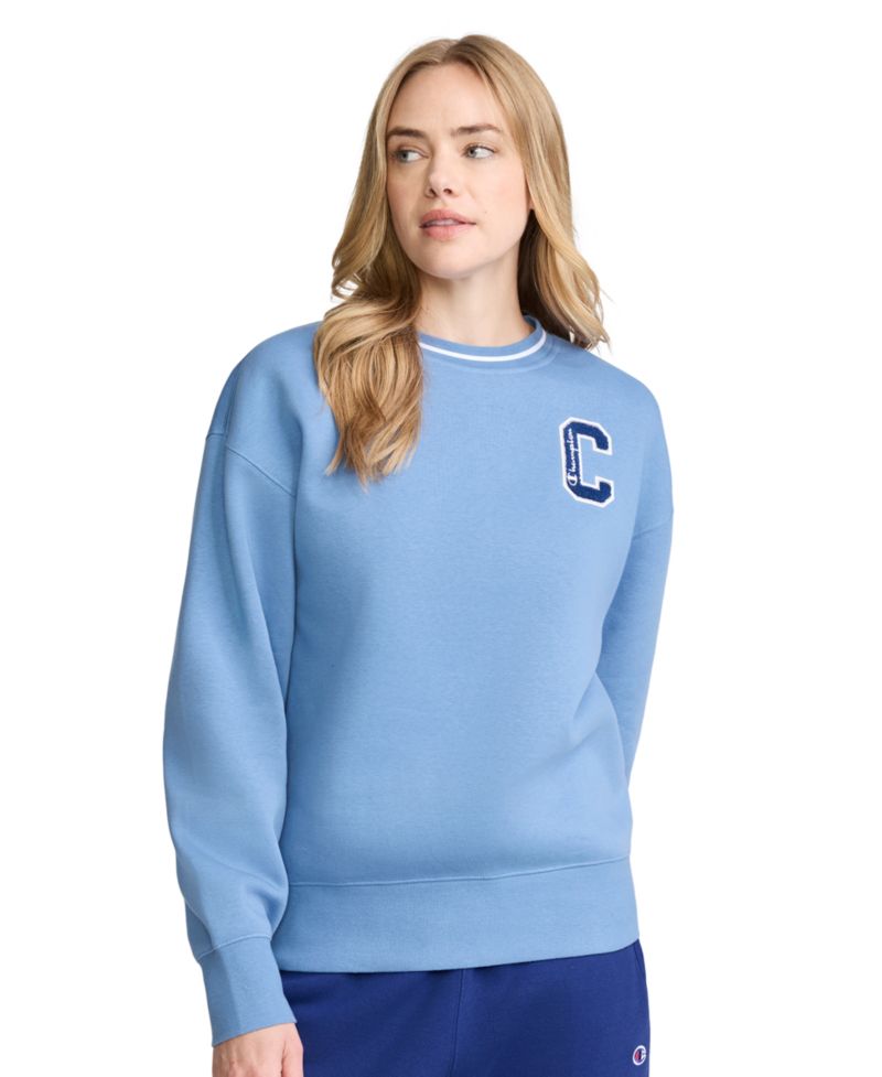 Women's Crew W C Patch Long-Sleeve Chenille Sweatshirt