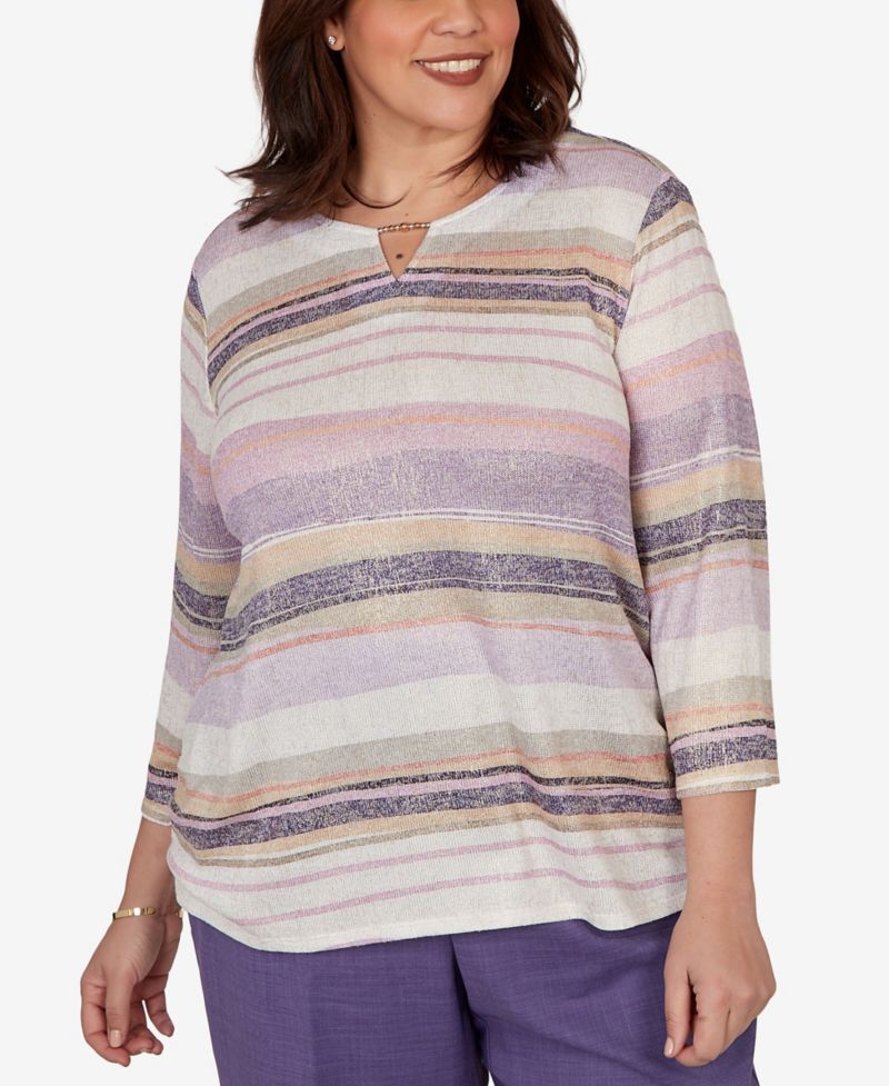 Plus Size Grand Bazaar Mixed Stripe Knit Top