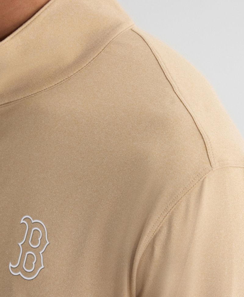 Men's Khaki Boston Red Sox Clutch Quarter-Zip Pullover Sweatshirt