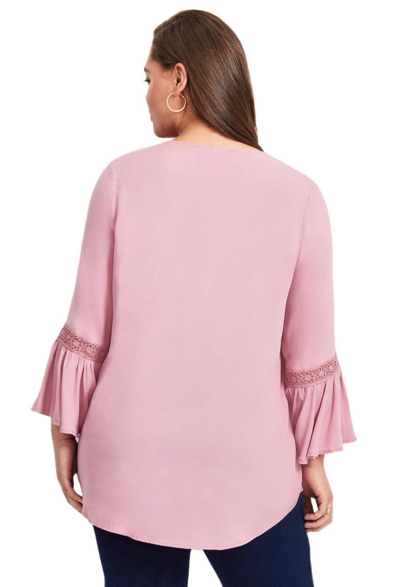 Women's Plus Size Lace Trim Tunic