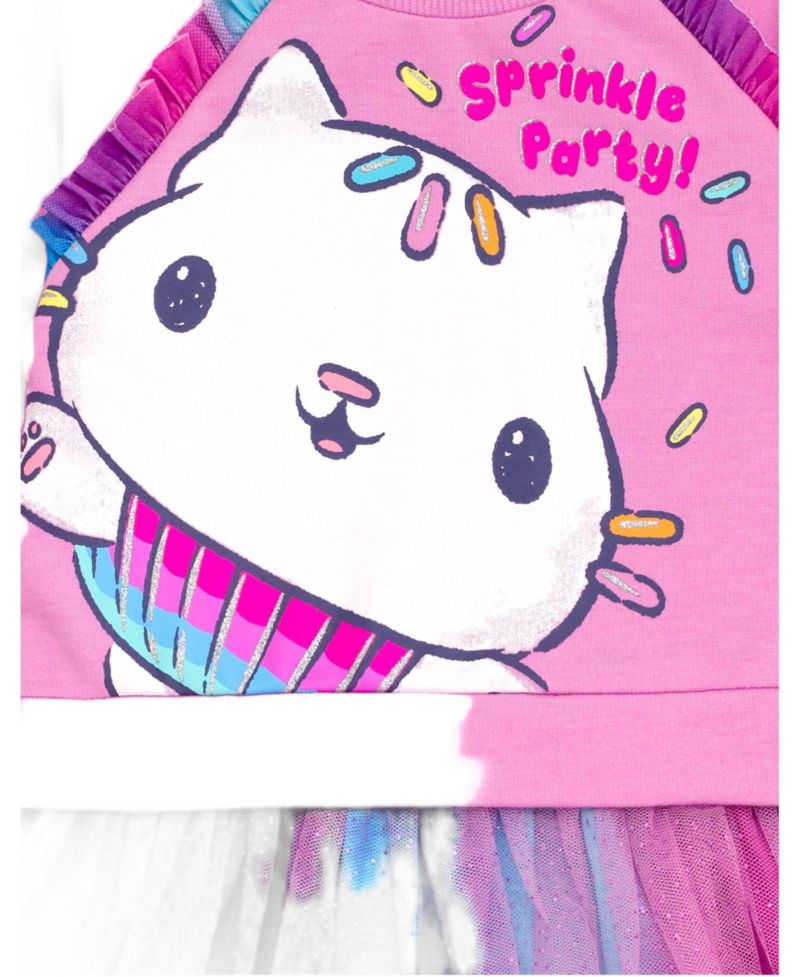 Toddler Girls (2T-5T) Pandy Paws Cakey Cat French Terry Dress