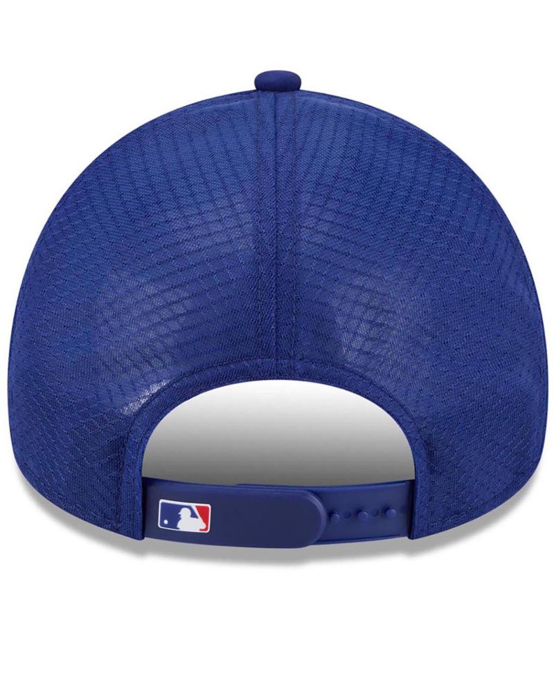 Men's Royal Philadelphia Phillies 2026 Batting Practice Apex 9FORTY Adjustable Trucker Hat