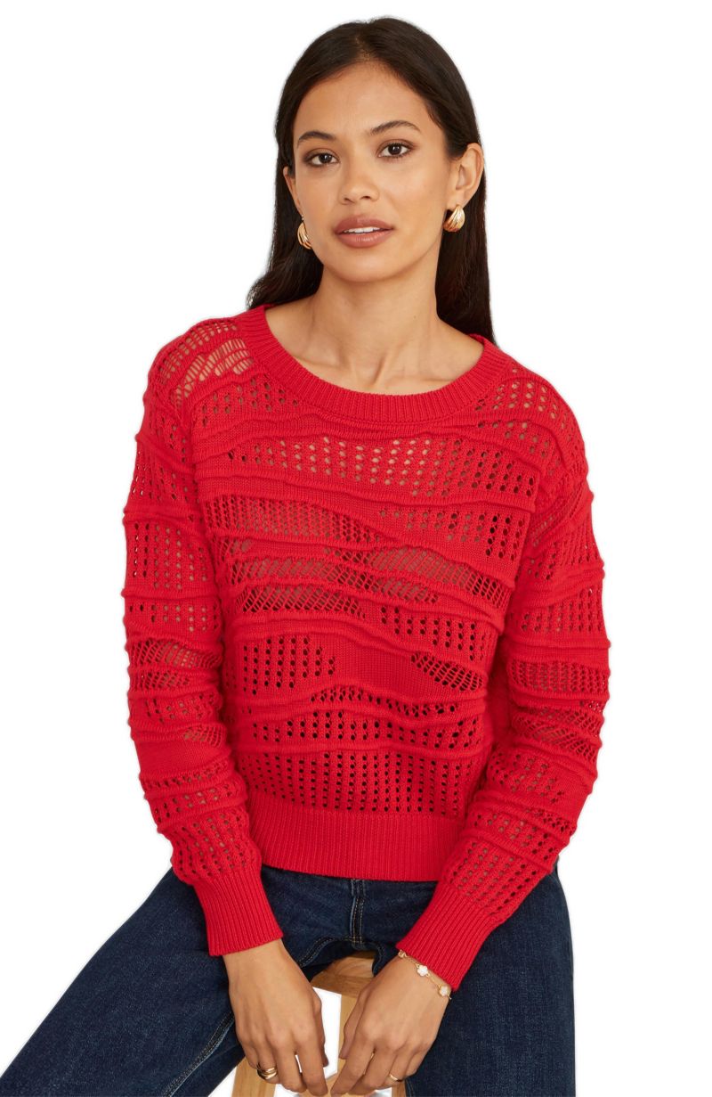 Women's Wave Pointelle Knitted Jumper