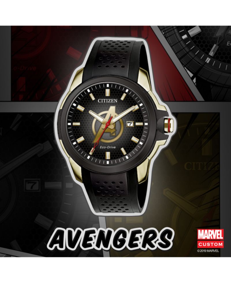 Avengers Black Strap Watch 45mm