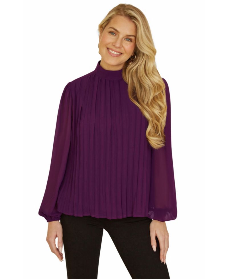Women's Pleated Long Sleeve Top
