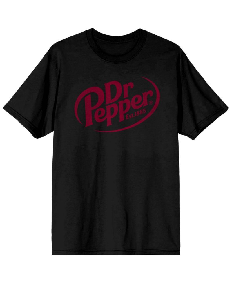 Big & Tall Dr Pepper Est. 1885 Maroon Logo Black Graphic Tee-5XL
