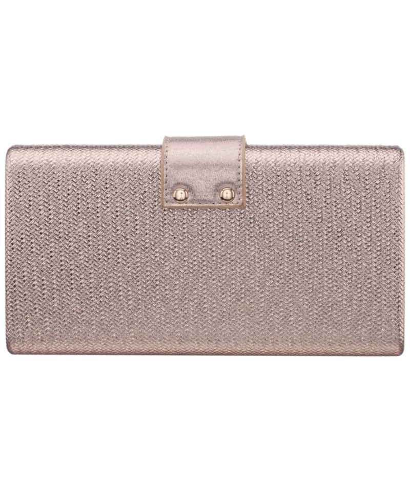 Embossed Woven Presley Minaudiere Small Clutch Handbag