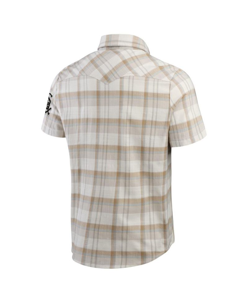 Men's Gray Chicago White Sox Plaid Full-Snap Shirt
