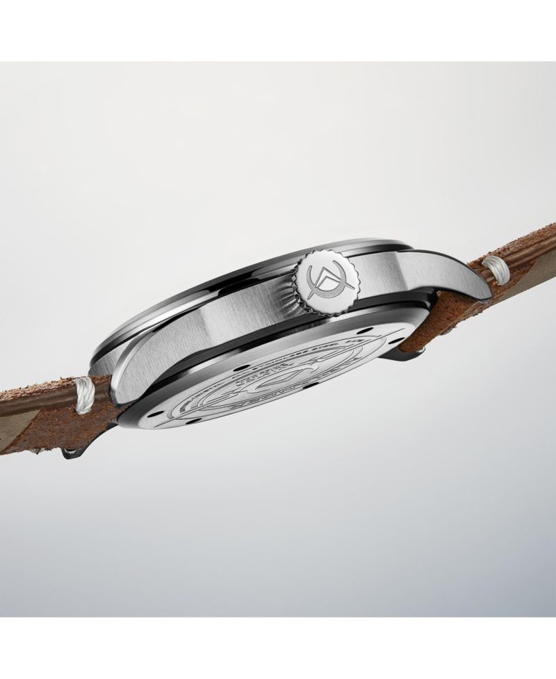 Men's Swiss Made Aviator A601.02 Quartz Watch with Dial, Suede Leather Strap, Sapphire Crystal, 42mm