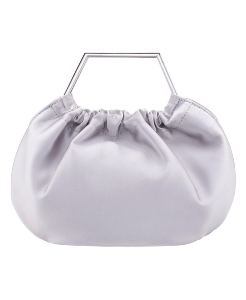 Metal Handle Satin Pouch Bag