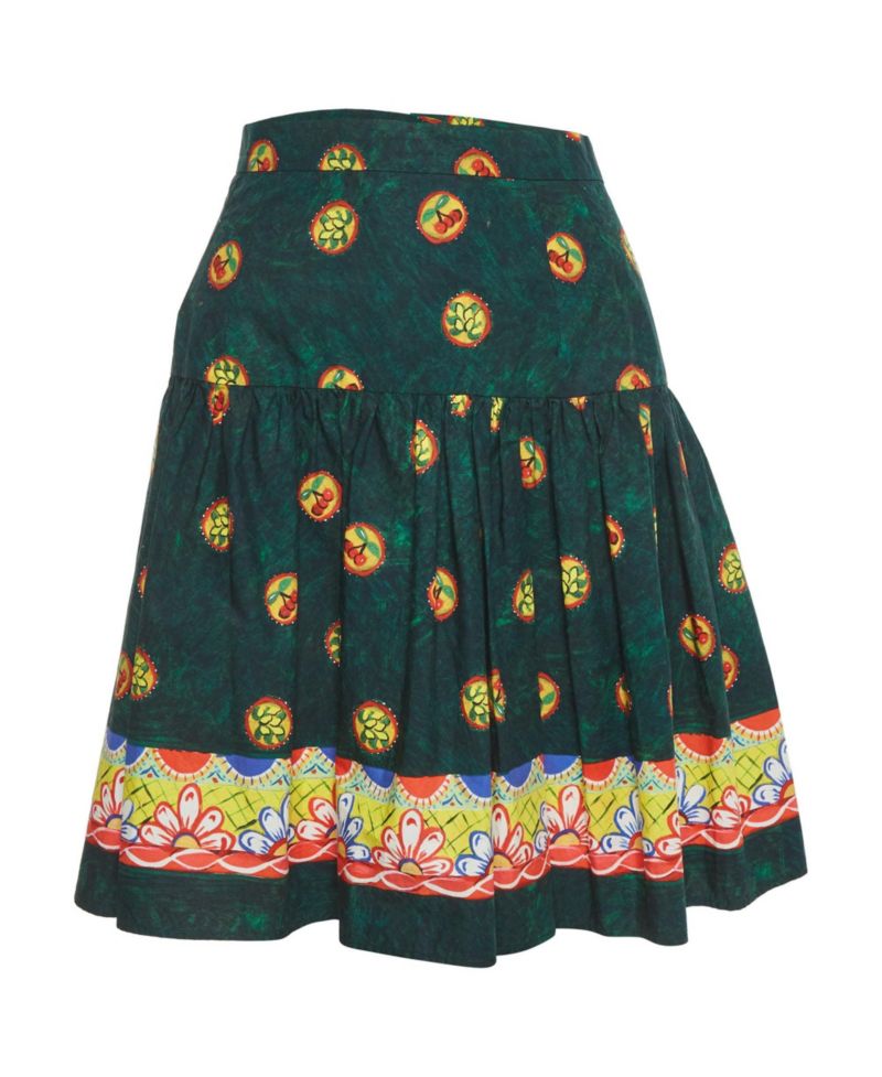 Women's Cherry Print Cotton Mini Skirt