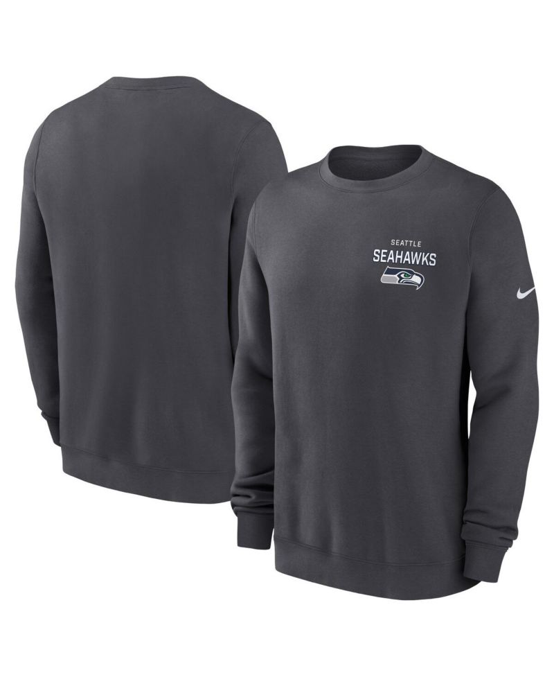 Men's Anthracite Seattle Seahawks Primetime Club Fleece Pullover Sweatshirt