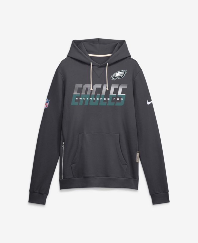 Men's Philadelphia Eagles Sideline Standard Issue Top Prospect Dri-FIT Heavyweight Long-Sleeve Pullover Hoodie