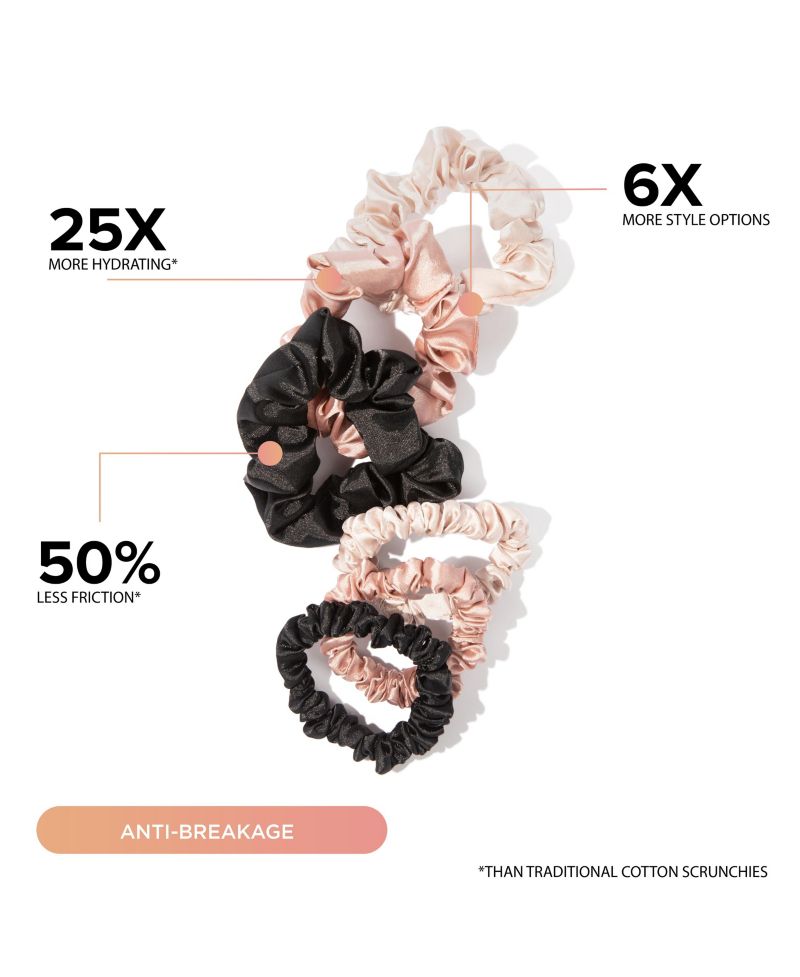 Assorted Satin Scrunchies 6-pack