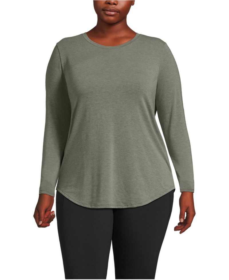Plus Size Long Sleeve Cooling Performance Tunic Tee