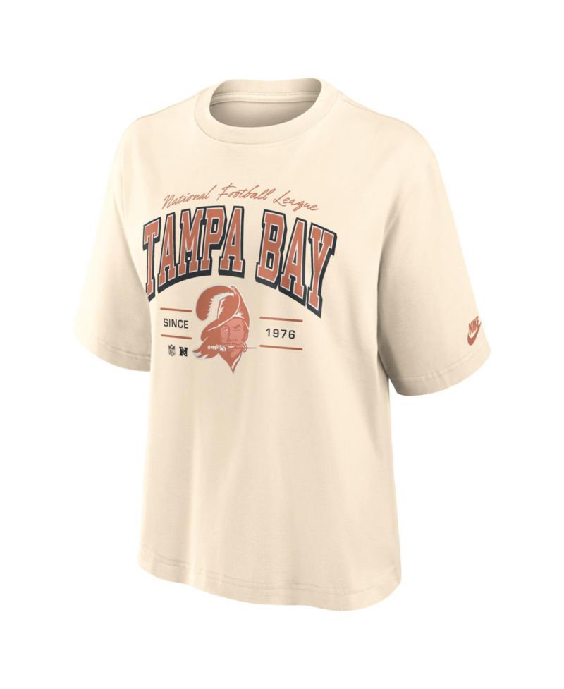 Women's Cream Tampa Bay Buccaneers Vintage Mod Boxy T-Shirt