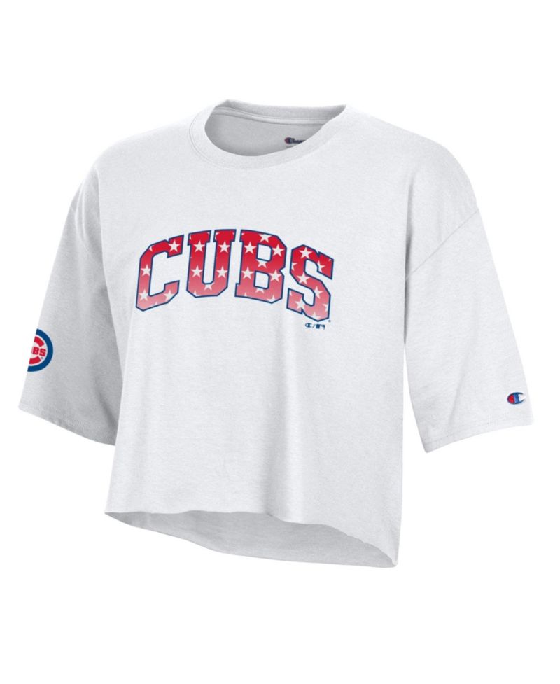 Women's Chicago Cubs Boyfriend Cropped T-Shirt