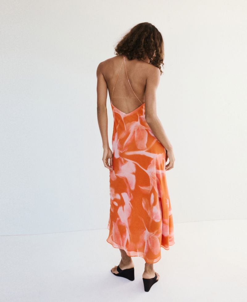 Women's Metallic Cutout Floral Dress