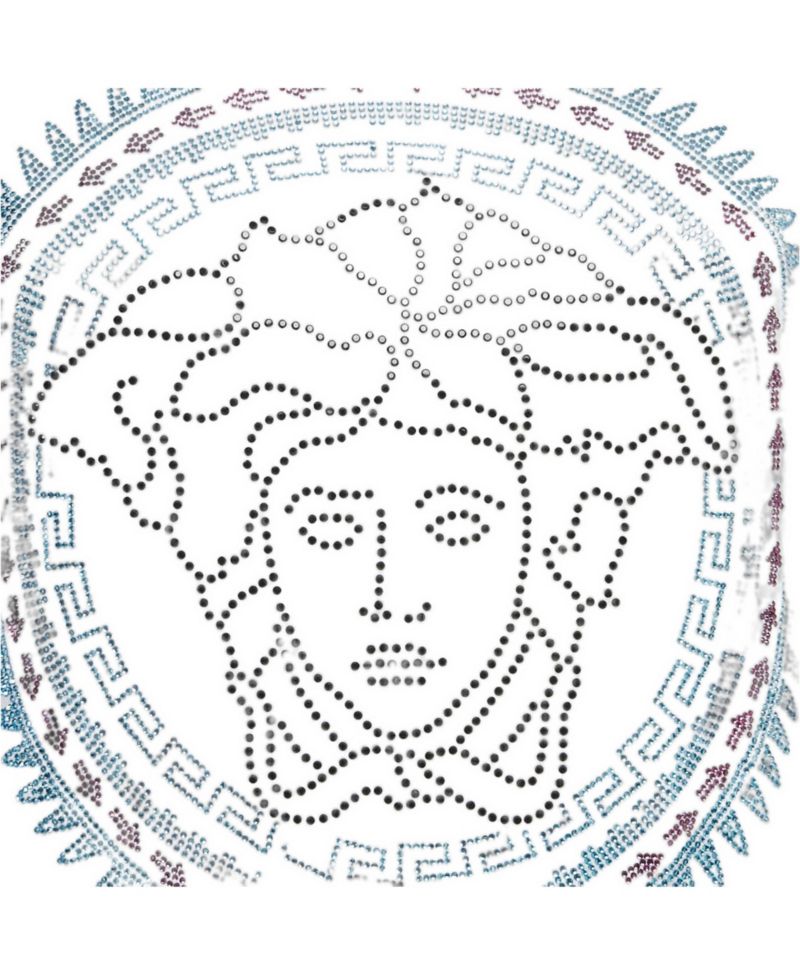 Women's White Medusa Embellished Jersey T-Shirt