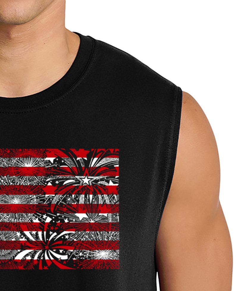 Men's American Flag Fireworks Tank Top
