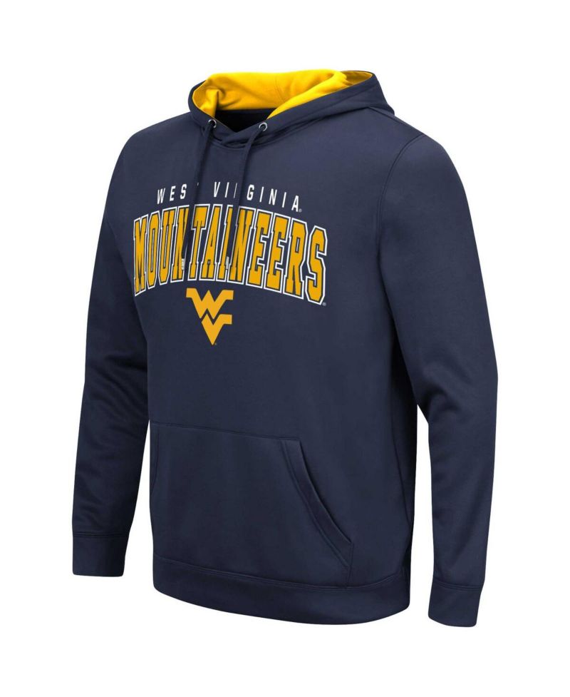 Men's Navy West Virginia Mountaineers Resistance Pullover Hoodie