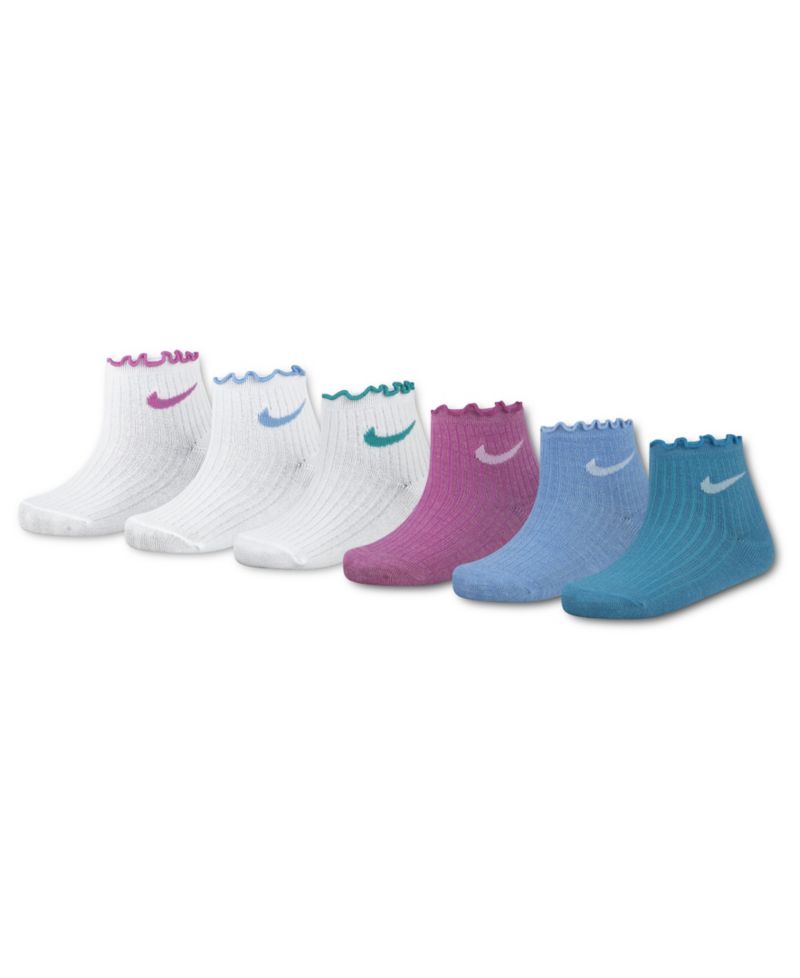 Girls' 4-7 Lettuce Ankle Socks, 6-Pack