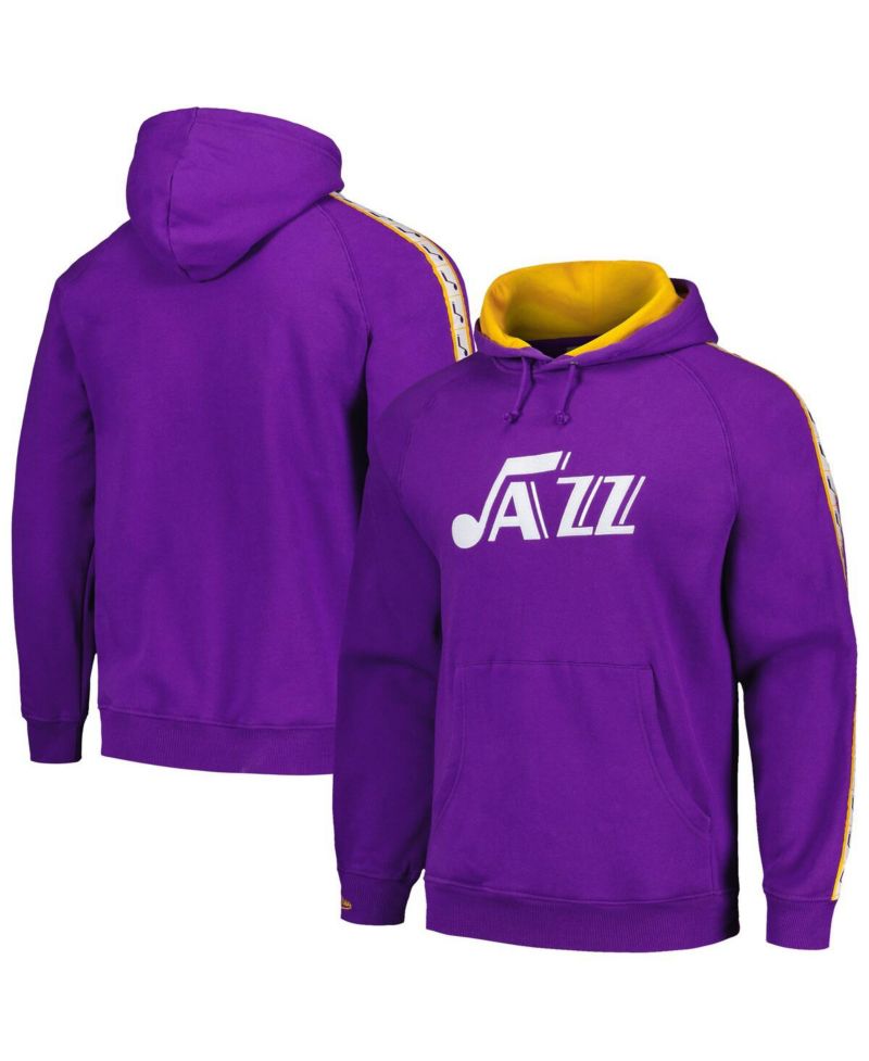 Men's Purple Utah Jazz Hardwood Classics Nights Raglan Pullover Hoodie
