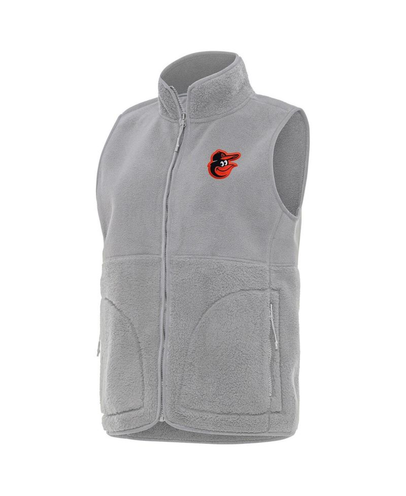Women's Gray Baltimore Orioles Nostalgic Full-Zip Vest