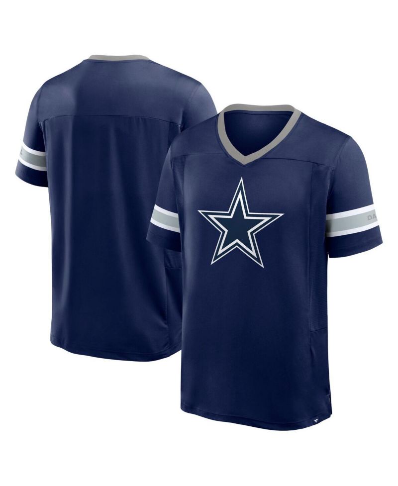 Men's Navy Dallas Cowboys Hometown Premium Hashmark V-Neck T-Shirt